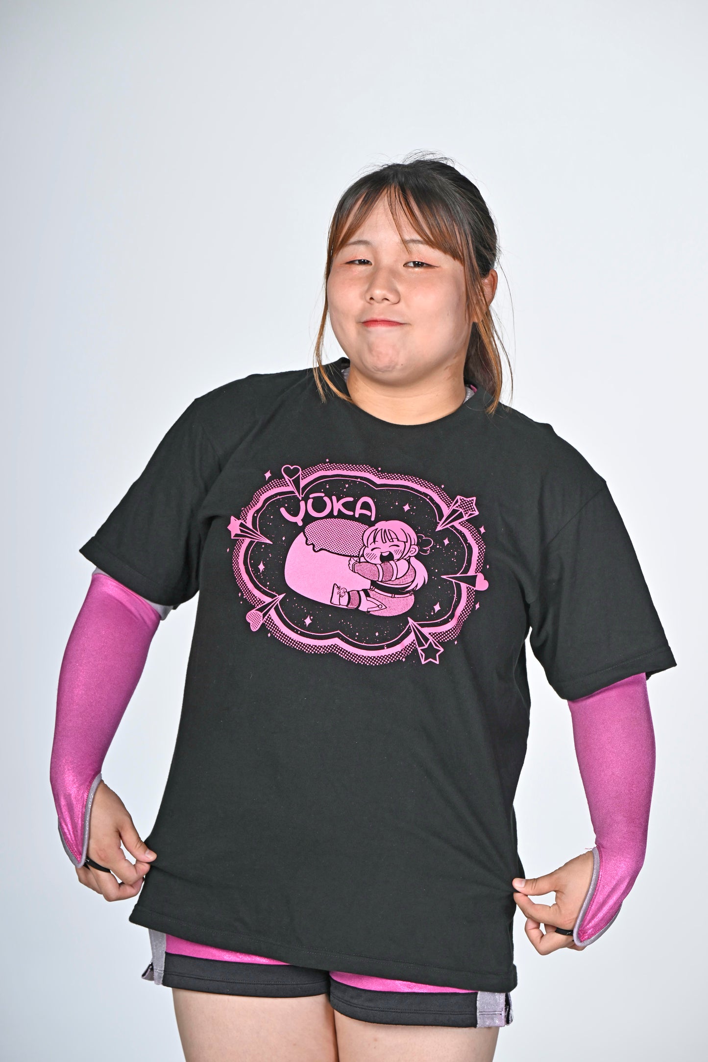 彩月悠叶　プリン食べて大きくなるぞ！Tシャツ